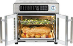 Emeril Lagasse Extra Large French Door Air Fryer Toaster Oven Combo, 24 Cooking Functions and Digital Controls, 7 Accessories Included, Stainless Steel Finish, 26QT Capacity