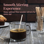 1000 Wooden Coffee Stirrer by Prestee - Disposable 5.5 inches Long Wooden Stir Sticks for Coffee and Cocktails - Smooth, Splinter-Free Beverage Mixers - Ideal for Cafe, Bars and Drink Stations
