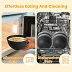 Homienly Cereal Bowl Set, Wheat Straw Fiber Unbreakable Lightweight Bowls Set (Grey Stone, 26 OZ)