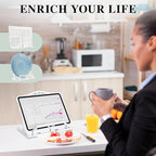 JOGREFUL Cookbook Stand, Cast Iron Heavy-Duty Recipe Book Holder, Kitchen Vintage Recipe Book Holder, Reading Rest Holder for Easel/Counter/Books/Magazine/iPad/Bible, Flower Pattern, White