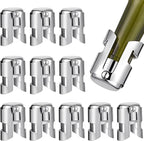 Tessco 12 Pcs Stainless Steel Champagne Stopper Reusable Bottle Sealer Wine Corker Champagne Cork Stopper with a Built in Sealing Plug Compact Saver Plug for Cava Prosecco (Silver)