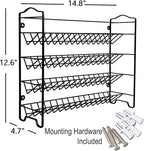 SWOMMOLY Spice Rack Organizer with 32 Glass Spice Jars, 396 Spice Labels, Chalk Marker and Funnel Complete Set, for Cabinet, Countertop, Cupboard or Wall Mount, Black