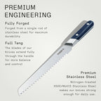 Made In Cookware - 9" Inch Bread Knife France - Full Tang With Harbour Blue Handle