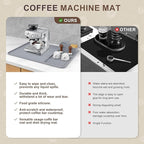 Silicone Coffee Mat with 6 Coasters,24"x16" Counter Bar Mat Fits Under Coffee Maker/Pot & Espresso Machine, Bar Aceessories,Detachable Drying Pad for Tamper,Sugar Packets,Cups & Countertop Protection