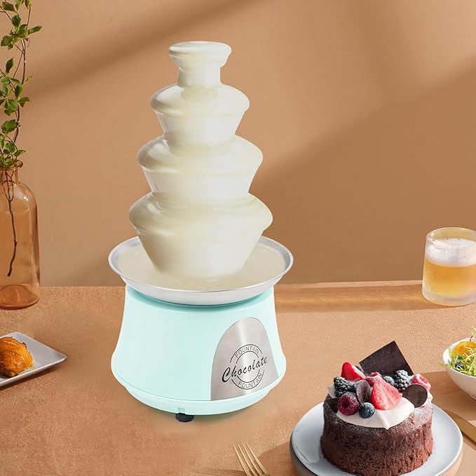 Chocolate Fountain Machine - 4 Tier Electric Chocolate Fondue Fountain Machine for Parties - Melts Cheese, Queso, Candy, and Liqueur - Dip Strawberries, Apple Wedges, Vegetables, and More