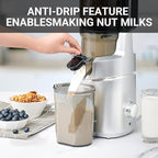 AMZCHEF Juicer Machines, 5.8" Extra Self-Feeding Cold Press Juicer for Whole Vegetable & Fruit, Juice Extractor Machine with Large Auger & Triple Strainers, Easy to Clean, High Juice Yield, Silver