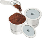 Reusable K Cups for K-eurig, Reusable Coffee Pods, Universal Stainless Steel K Cup Reusable Coffee Pods Compatible for K Series Coffee Machine 1.0 & 2.0, BPA-Free (2pack)
