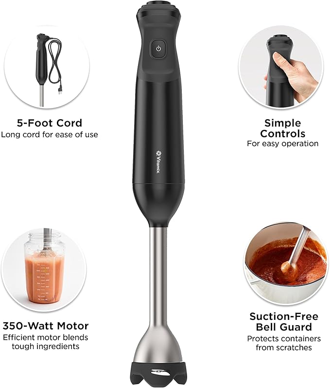 Vitamix 2-Speed Immersion Blender + Whisk, Black