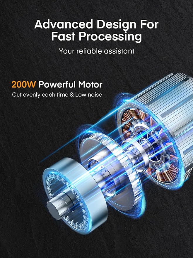 FOHERE Electric Meat Slicer 200W Deli Slicer for Home with Removable Two 7.5” Blades, 0-15mm Precision Thickness Adjustment Knob Cut Deli Food, Meat Ham Bread Fruit, Include Food Carriage, Black