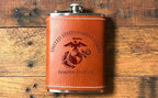 Leather USMC 8 oz Flask | Stainless Steel | USMC Leather Flask