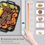Food Warming Mat WochiTV Electric Warming Tray with 6 Level Temperature Control and 6 Hours Timer Extra Large Food Warmer Perfect for Parties Gatherings Buffet (Gray)