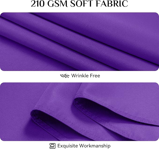 Softalker Rectangle Tablecloth, Waterproof & Stain Resistant Table Cloths Wrinkle Free Fabric Washable 210GSM Polyester Table Cover for Dining/Party/Outdoor - 90 x 156 inch,Purple