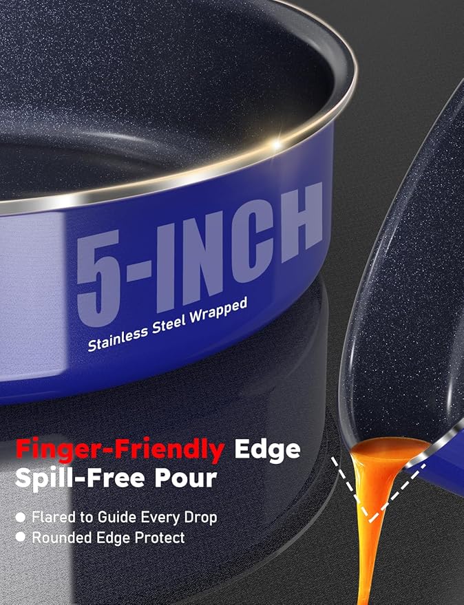 Pro DUXANO 12PC Hybrid 3-Ply Stainless Steel Skillet&Nonstick Pots and Pans Set, High Heat Sear&Fry, 2-Layer Ceramic Induction Cookware, 9H Scratch-Resistant&Anti-Warp,PFAS Free,All Cooktop/Dishwasher