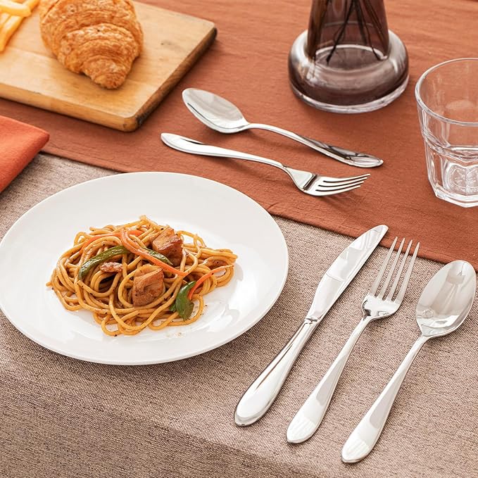 KINGSTONE 20-Piece Silverware Set for 4,18/10 Premium Stainless Steel Flatware Set, for Home, Restaurant, Wedding and Party Use, Mirror-Polished Cutlery Set, Dishwasher Safe.