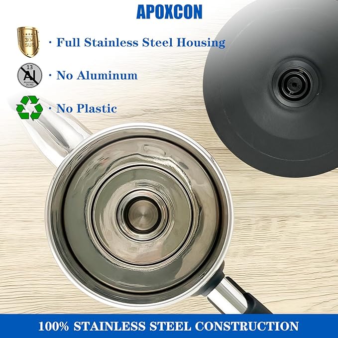 Electric Coffee Percolator Stainless Steel Coffee Maker with Clear Brew Progress Tough Glass Knob and On/OFF Switch Classic Coffee Pot with Keep Warm & Cordless Serve No Aluminum (12 Cup)