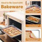 P&P CHEF 11.6 Inch Silicone Baking Mats, 2 Pcs Reusable Silicone Oven Mat, Non Stick Baking Supplies for Macaroon Pastry Bread Dough Cookie, Fits Well with Sheet Pan, Healthy & Easy Clean