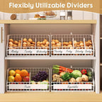 keomaisyto Fresh Egg Holder with 5 Dividers to Separate Eggs for a Week, 2 Tier Stackable Wire Baskets for Gathering Eggs, XXL Egg Rack for Countertop/Wall-Mounted, With DIY Labels, White