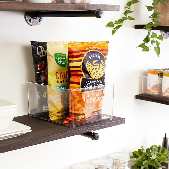 iDesign Recycled Plastic Extra-Large Bin with Easy to Grip Integrated Handles for Kitchen, Fridge, Freezer, Pantry and Cabinet Organization, The Linus Collection, 10” x 8” x 5