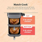 Ninja Air Fryer, 10QT DoubleStack XL 2-Basket, Compact Design, Cooks 5lb Whole Chicken, Feeds Up to 8 People, 6-in-1 Air Fryer, Roast, Bake & More, Easy to Clean, Dishwasher Safe Parts, Grey, SL401