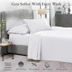 2-Pack Twin Cotton Sheets Sets - 400 Thread Count 100% Cotton Sateen - Extra Soft, Breathable & Cooling Sheets, Wrinkle Resistant, 2 Sets of Deep Pocket Bed Sheets - Bright White