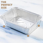 PLASTICPRO 10 Pack Aluminum Pans 8'' x 10" Disposable Pans with Covers Heavy Duty 5 lb Foil Pans for Baking and Cooking