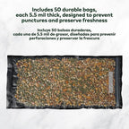 Resealable Zipper Vacuum Seal Bags 11" x 24" (50 Count) 5.5 Mil (Black and Clear) - BPA Free Commerical Grade Food Saver for Storage, Sous Vide, and Meal Prep Sealer Bag