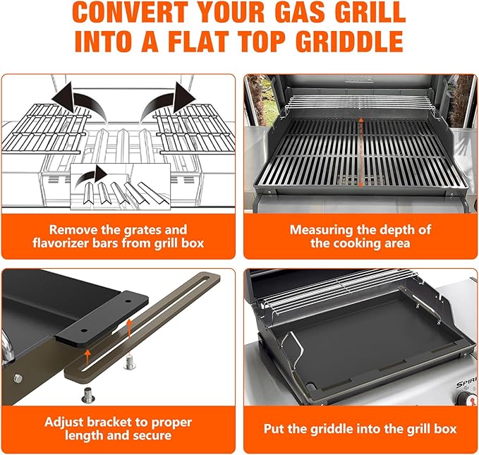 Stanbroil Universal Full Size Griddle Insert for Most 3-Burner Gas Grill - Compatible with Weber, Royal Gourmet, Cuisinart, Char-Broil, Nexgrill, Napoleon, Dyna-Glo, Monument Grills and More