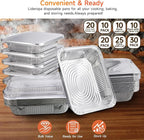 Aluminum Pans with Clear Lids 9x13-10 Pack Aluminum Foil Pans, Heavy Duty Disposable Pans for Cooking, Storing, Prepping, and Freezing Food