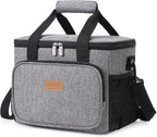 Lifewit Large Lunch Bag Insulated Lunch Box Soft Cooler Cooling Tote for Adult Men Women, Gray 24-Can (15L)