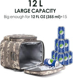 TACTICISM Tactical Lunch Box for Men, 12L MOLLE Lunch Bag Adult, Up to 8 Hours Insulated lunchbox, Large Durable Leakproof Cooler with Detachable Water Bottle Pouch, for Work Camping, ACU Camo