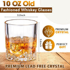 Yaomiao 24 Pcs Old Fashioned Whiskey Glasses Bulk 10 Oz Bourbon Glass Cocktail Rocks Glasses for Whiskey Bourbon Liquor and Cocktail Drinks Gift