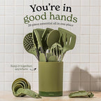 SMIRLY Kitchen Utensils Set, 26PCS Silicone Cooking Utensils Set, Spatula Set with Holder, Stainless Steel Kitchen Gadgets for Home and Kitchen