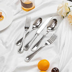 20-piece Silverware Set for 4, 18/10 Stainless Steel Flatware Set, Fine Silverware Set, Serving Utensil Sets, Finely Polished and Dishwasher Safe, Prolos