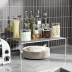Medium(13 x 9.4 inch)White Cabinet Storage Shelf Rack Set of 2, Rustproof Metal Wire Kitchen Counter Organizers and Storage, Spice Organization for Cabinet, Plate, Dish, Pantry, Bathroom, Fridge
