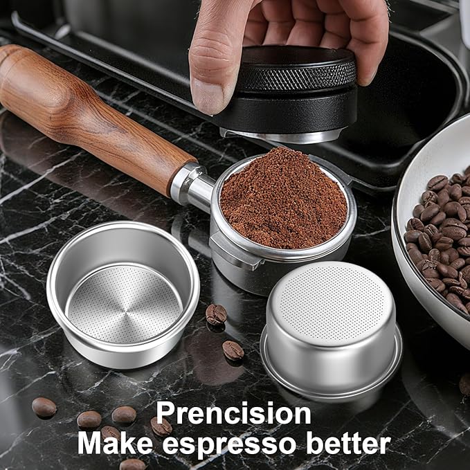 54mm Portafilter Basket Two Cup-Single Wall Filter Basket Stainless Steel Coffee Portafilter Basket Espresso Filter Basket