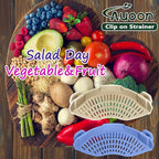 AUOON Clip on Strainer for Pots and Pans - Silicone Food Strainer for Draining Pasta, Spaghetti, Noodles, Fruits, Vegetables, Grease, Ground Beef (Blue Velvet)