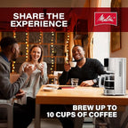 Melitta Aroma Tocco Glass Drip Coffee Maker | Programmable Coffee Machine | Glass Carafe Coffee Pot | 10 Cup Coffee Maker | Touch Control Panel | Stainless Steel accented | White