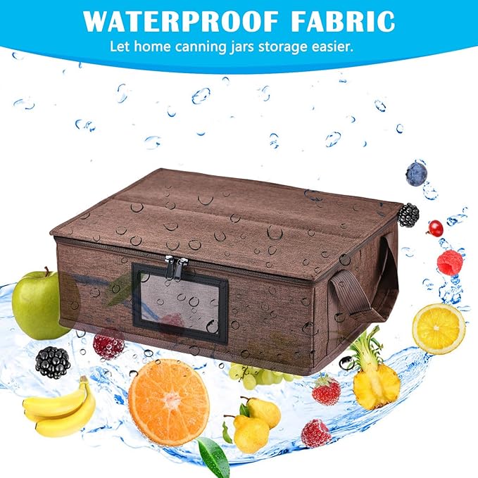 16+32 oz Mason Jar Storage Containers - Sturdy Canning Jar Boxes Organizer, Foldable with Dividers, Holds 12 Pint Mason Jars, Home Canning Supplies (Pint+Quart)