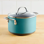 Anolon Achieve Hard Anodized Nonstick Saucepot with Lid, 4 Quart, Teal