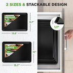 NutriChef 2-Piece Black Non-Stick Cookie Sheet Baking Tray Set - Versatile & Durable Carbon Steel Bakeware Sets, Stackable & Easy-Clean, NC2TRBL