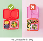OmieBox UP (2 pack) Leakproof Dips Containers To Go, Salad Dressing Container, Condiment Container with Lids - Food Safe Silicone - 4.5 ounces (Pink/Teal)