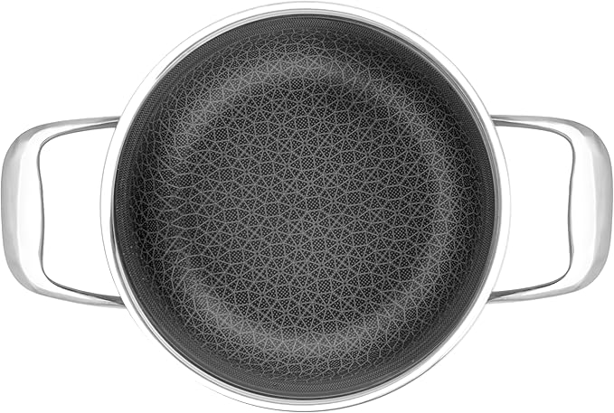 LIVWELL DiamondClad 3-Quart Hybrid Stockpot with Lid – Holiday & Christmas Home and Kitchen Gift – Stainless Steel Cookware Pot – Stockpot with Lid – Dishwasher Safe & PFOA-Free