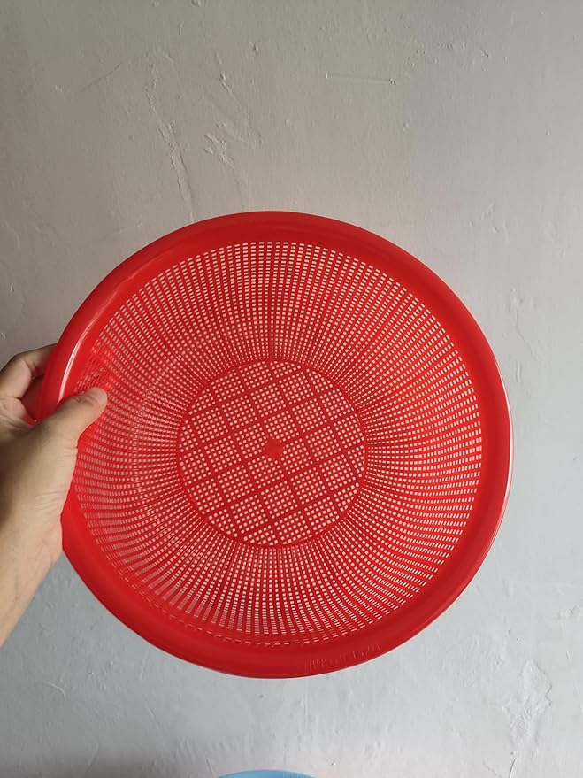 4 pcs Plastic Wash Basket Round Perforated Colander Wash Vegetables and Fruits Drain Cooked Pasta Kitchen Essentials Food Strainer Basket Strainer Kitchen Blue pink green red