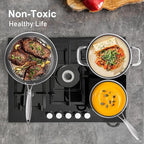 COOKER KING Stainless Steel Cookware Set, Pots and Pans Set Non Stick, Hybrid Ceramic Cookware, Frying Pans, Saucepans & Stock Pot with Glass Lid, Non-Toxic, Oven Safe, Induction Compatible
