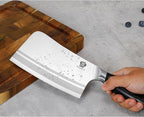 WILDMOK Meat Cleaver Knife, 7 Inch Heavy Duty Bone Chopper, German Stainless Steel Butcher Knife with Black Pakkawood Handle, Chinese Cleaver for Kitchen