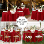 Fitable 8 Pack Round Tablecloths: Stain Resistant Wrinkle Free Circle Table Clothes, Washable Reusable Polyester Table Covers for Wedding Party Birthday Banquet Reception(Red, 120 Inch)