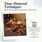 Portmeirion Holly and Ivy 8-Inch Salad Bowls (Set of 6) - Festive Earthenware for Christmas Dining, Ideal for Salads, Sides, Desserts - Microwave, Dishwasher, Freezer Safe - Seasonal Tableware