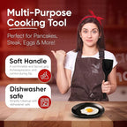 Egg Flipper Spatula Tongs (Set of 2) – Non-Stick 2-in-1 Grip & Flip Kitchen Tongs for Pancakes, Fish, Eggs, and More – Heat Resistant Cooking Tool (Black)