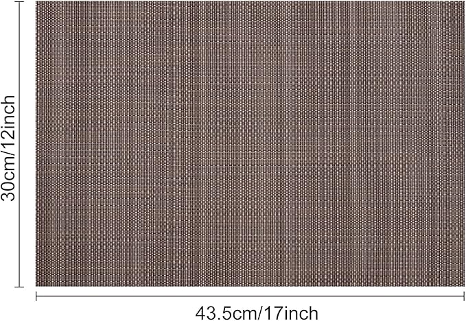 Myir JUN Placemats Set of 6, Vinyl Woven Placemats Place Mats Indoor Washable Table Mats Non-Slip Place mats for Dining Table (Coffee, Set of 6)