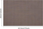 Myir JUN Placemats Set of 4, Vinyl Woven Placemats Place Mats Indoor Set of 4 Washable Table Mats Non-Slip Place mats for Dining Table (Coffee, Set of 4)